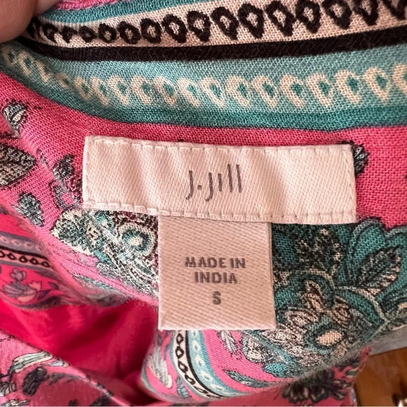 J Jill Dreamscape Border Print Maxi Dress Pink Floral Sleeveless Size Small - Picture 15 of 16